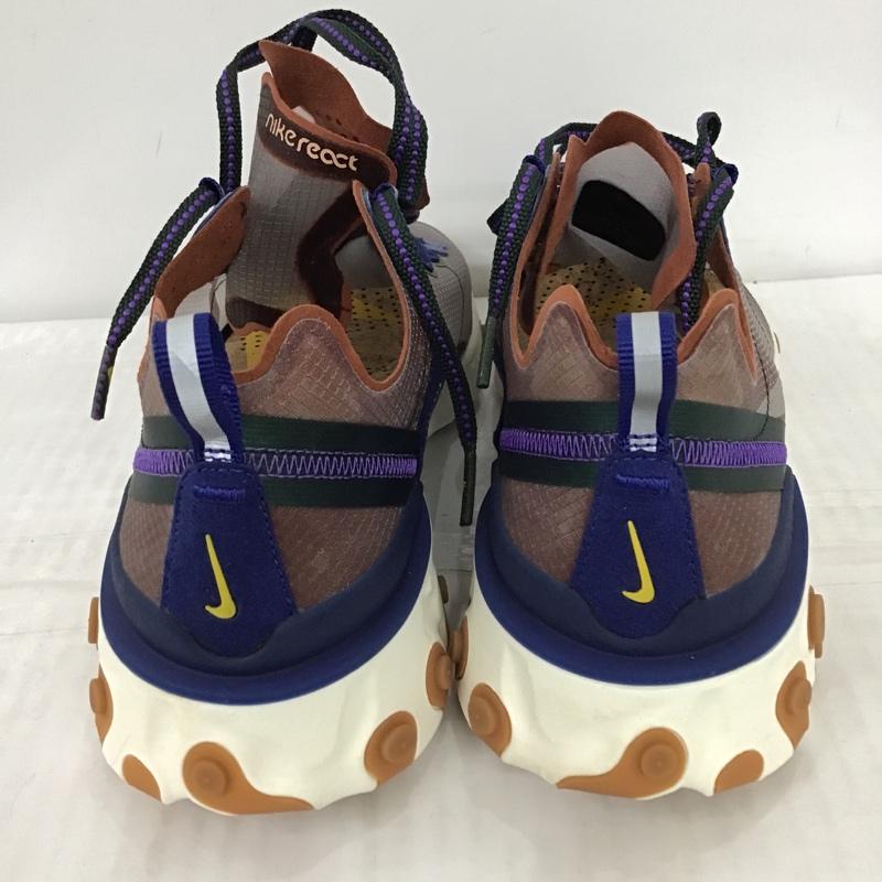 ナイキ NIKE スニーカー スニーカー AQ1090-200 REACT ELEMENT 87 28cm 28.0cm ロゴ、文字 白 / ホワイト / X 灰 / グレー / X 青 / ブルー / X 茶 / ブラウン / メンズ USED 古着 中古 10099033