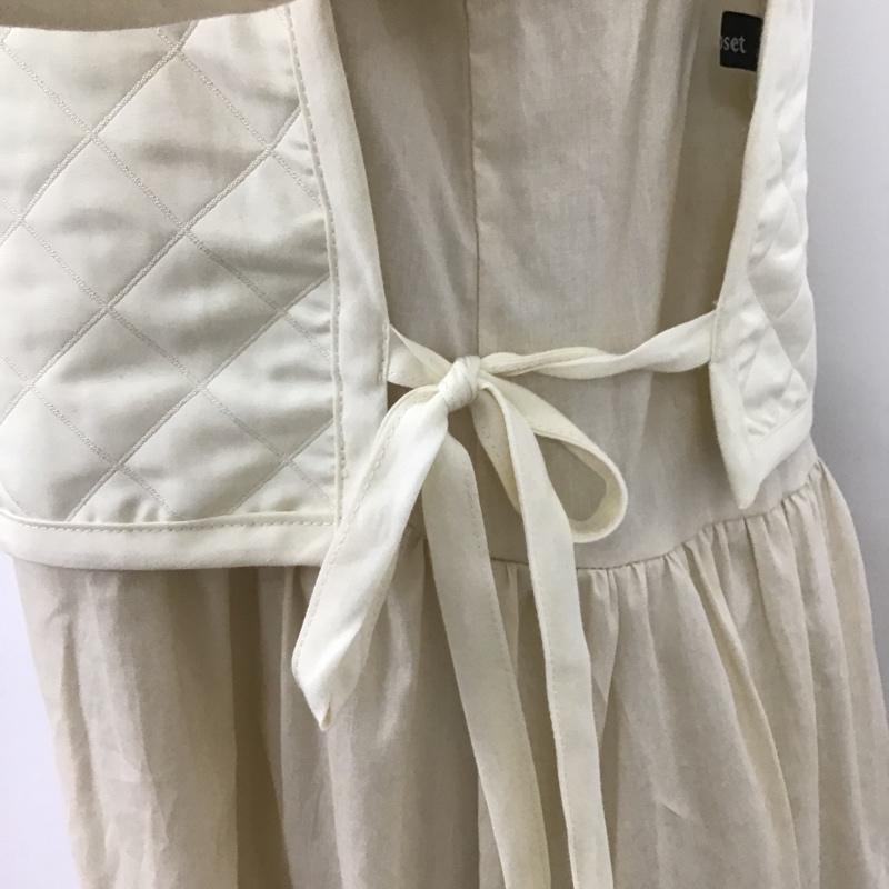 ダブルクローゼット w closet ワンピース ロングスカート 350059 キルティングベスト&ワンピース セット 無地 アイボリー / アイボリー / レディース USED 古着 中古 10099048