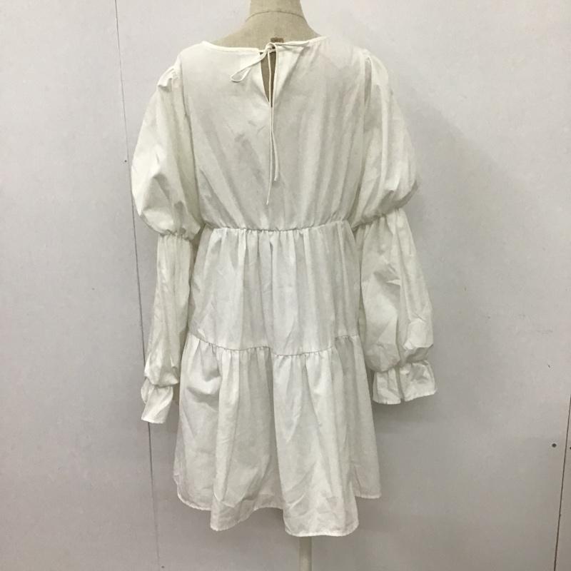 ナイスクラップ NICE CLAUP チュニック 長袖 ティアード ミニワンピース FREE 無地 白 / ホワイト / レディース USED 古着 中古 10099055