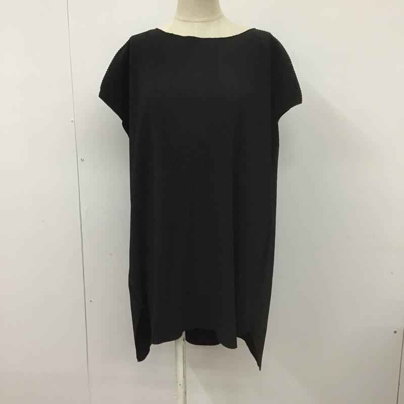 アズールバイマウジー AZUL BY MOUSSY カットソー 半袖 250ESS80-472D イージープリーツトップス M 無地 黒 / ブラック / レディース USED 古着 中古 10099057