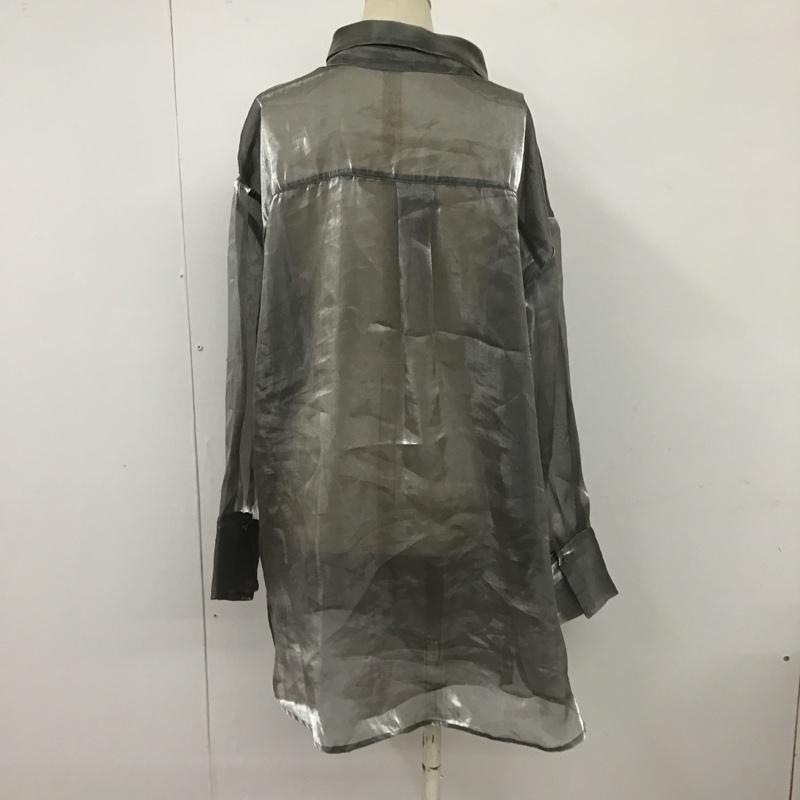 ムルーア MURUA シャツ、ブラウス 長袖 012140402801-04 シャイニー シアーシャツ FREE 無地 銀 / シルバー / レディース USED 古着 中古 10099061