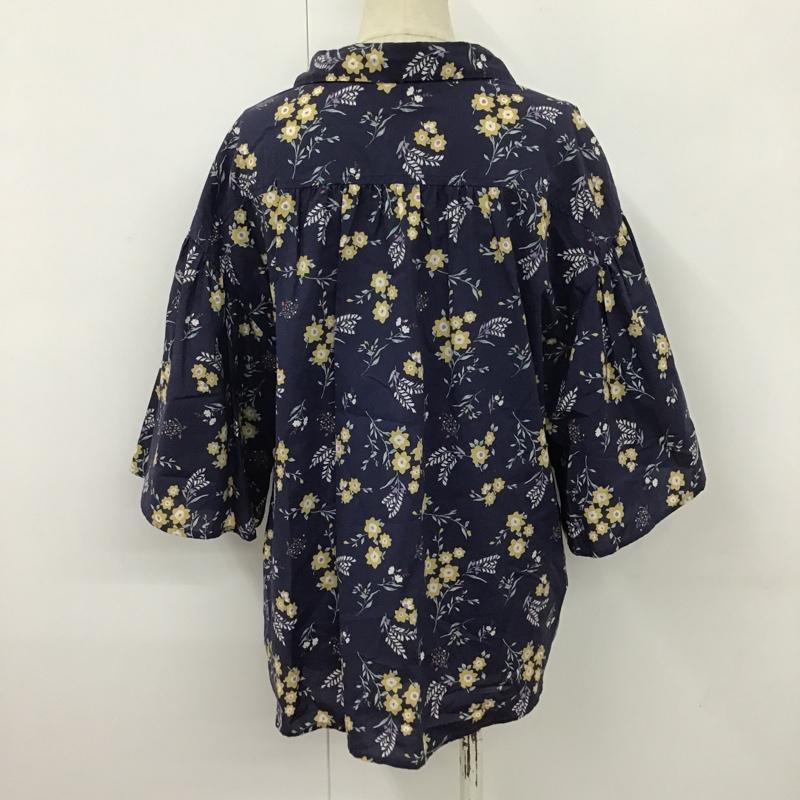 ダズリン dazzlin シャツ、ブラウス 半袖 021740401201 フレアスリーブシャツ 半袖シャツ 花柄総柄シャツ カラーシャツ FREE 総柄 X 花柄 紺 / ネイビー / レディース USED 古着 中古 10099083