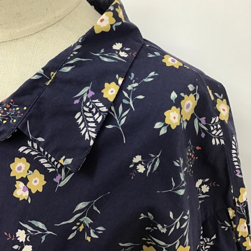 ダズリン dazzlin シャツ、ブラウス 半袖 021740401201 フレアスリーブシャツ 半袖シャツ 花柄総柄シャツ カラーシャツ FREE 総柄 X 花柄 紺 / ネイビー / レディース USED 古着 中古 10099083