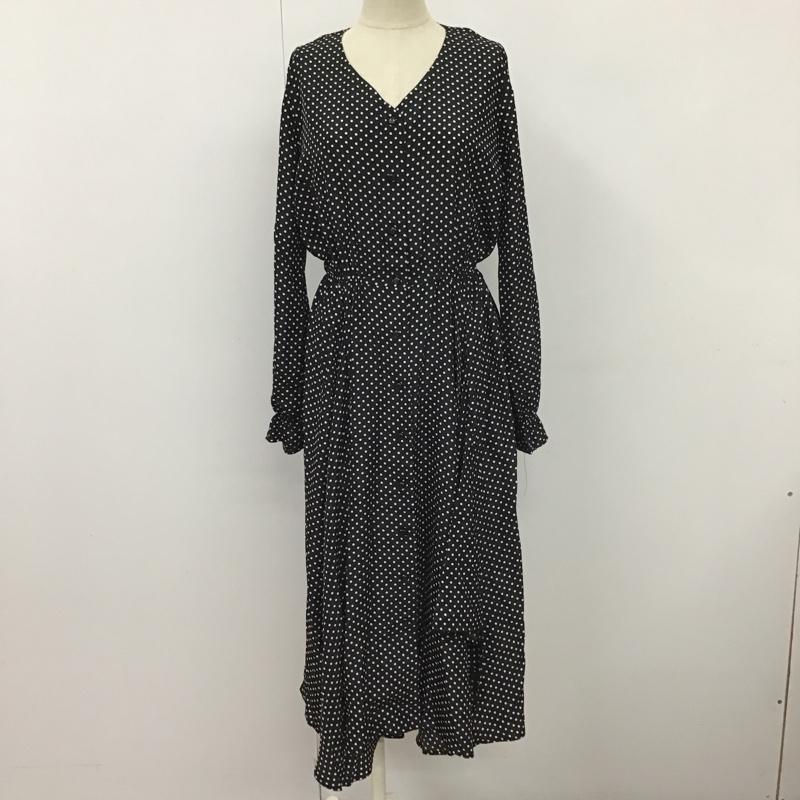 ダズリン dazzlin ワンピース ロングスカート 021920302801-01 ドット柄長袖ワンピース 長袖シャツワンピース 前開シャツワンピース フレアワンピース FREE ドット 白 / ホワイト / X 黒 / ブラック / レディース USED 古着 中古 10099084