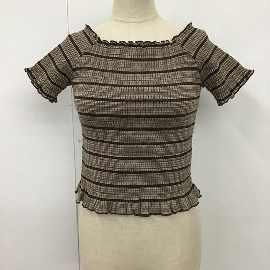 マウジー MOUSSY カットソー 半袖 010ES780-0480 BORDEROFFSHOULDERトップス 半袖カットソー ストレッチ ショート丈カットソー 2 ボーダー柄 マルチカラー / マルチカラー /  レディース USED 古着 中古 10099088