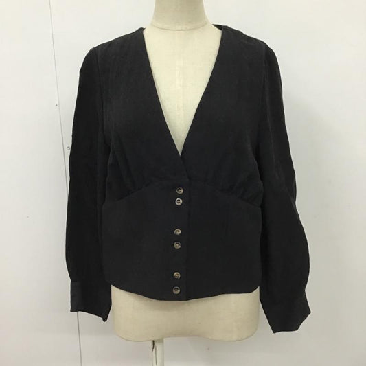 ナノユニバース nano・universe カットソー 長袖 BM91SHL013LR 長袖ブラウス 長袖カットソー ショート丈カットソー カーディガン FREE 無地 黒 / ブラック /  レディース USED 古着 中古 10099099