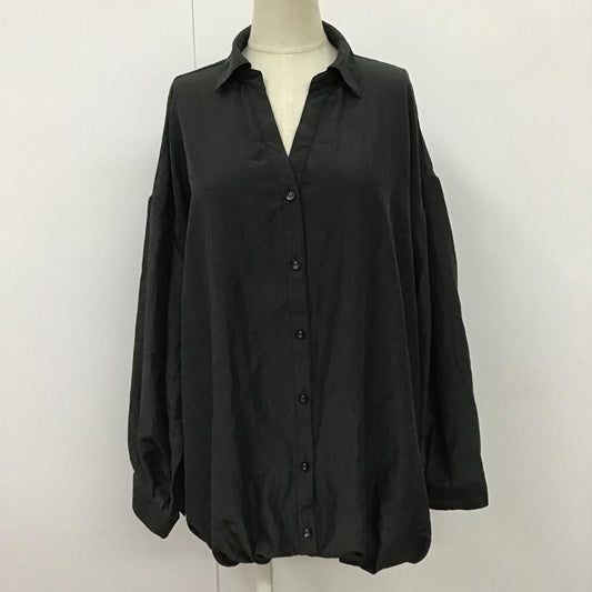 レイカズン Ray Cassin シャツ、ブラウス 長袖 長袖シャツ カラーシャツ パフスリーブカットソー 前開シャツカットソー FREE 無地 黒 / ブラック /  レディース USED 古着 中古 10099138