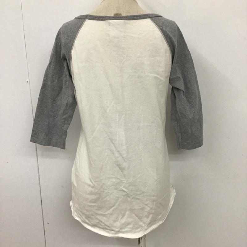 エックスガール X-girl カットソー 七分袖 長袖カットソー クルーネックカットソー 長袖Tシャツ プリントTシャツ 七分丈シャツ 2 プリント 白 / ホワイト / X 灰 / グレー / レディース USED 古着 中古 10099140