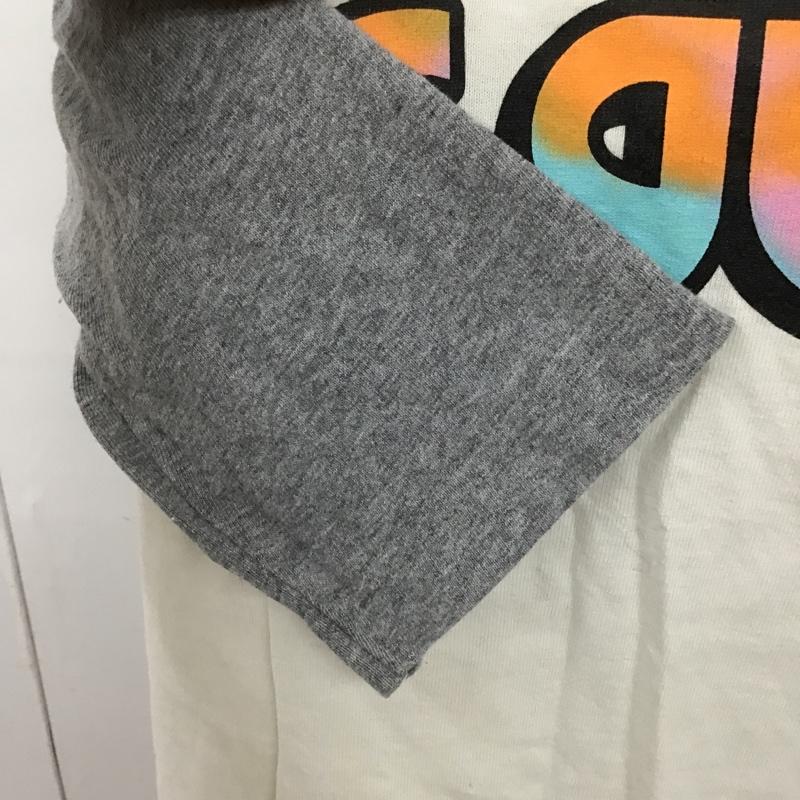 エックスガール X-girl カットソー 七分袖 長袖カットソー クルーネックカットソー 長袖Tシャツ プリントTシャツ 七分丈シャツ 2 プリント 白 / ホワイト / X 灰 / グレー / レディース USED 古着 中古 10099140