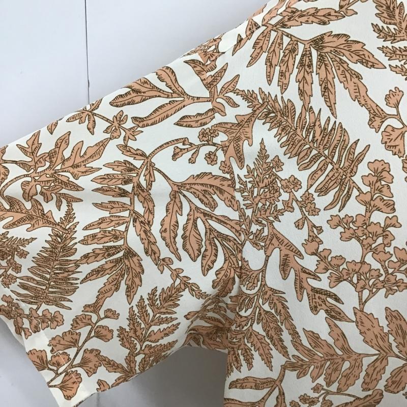 オペークドットクリップ OPAQUE.CLIP シャツ、ブラウス 半袖 637-84075 リーフプリントオープンカラーシャツ 半袖シャツ 総柄 カラーシャツ 38 総柄 白 / ホワイト / X 橙 / オレンジ / レディース USED 古着 中古 10099141