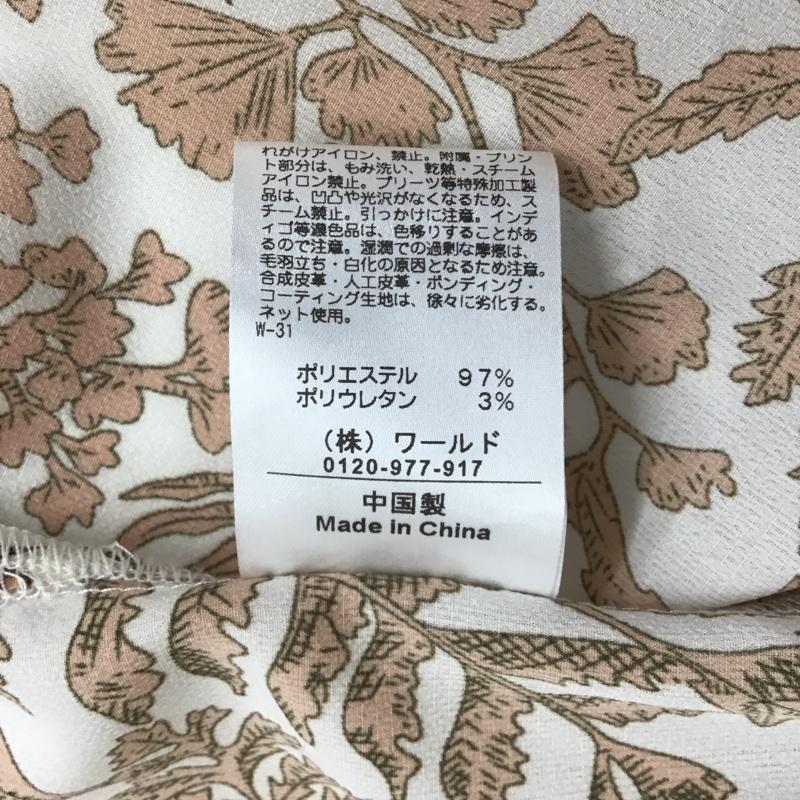 オペークドットクリップ OPAQUE.CLIP シャツ、ブラウス 半袖 637-84075 リーフプリントオープンカラーシャツ 半袖シャツ 総柄 カラーシャツ 38 総柄 白 / ホワイト / X 橙 / オレンジ / レディース USED 古着 中古 10099141