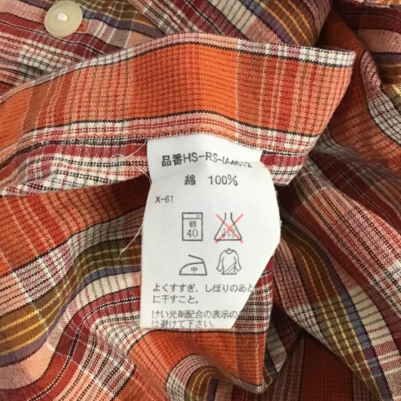 ポロスポーツラルフローレン POLOSPORT シャツ、ブラウス 長袖 コットン LL チェック 橙 / オレンジ / X 白 / ホワイト / X 黒 / ブラック / X 赤 / レッド / X 水色 / ライトブルー / メンズ USED 古着 中古 10099149