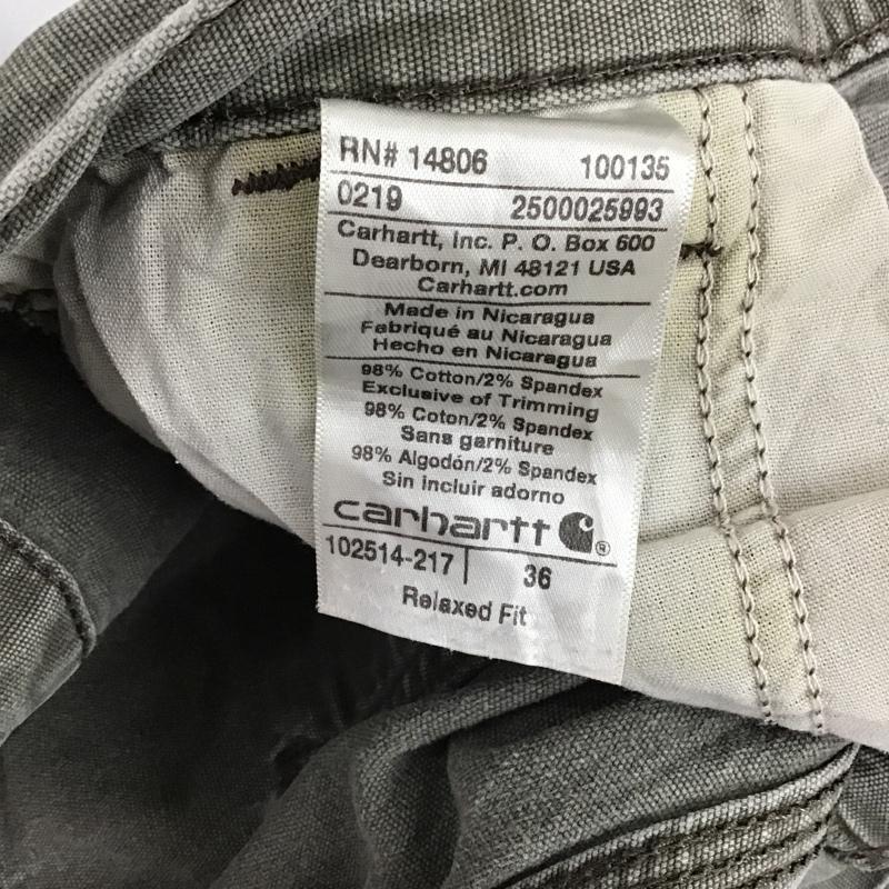 カーハート Carhartt パンツ ショートパンツ 102514-217 Relaxed Fit 36 ロゴ、文字 カーキ / カーキ / メンズ USED 古着 中古 10099160