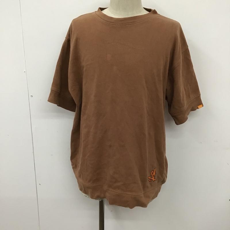 ステューシー STUSSY カットソー 半袖 クルーネック プリント L ワンポイント 茶 / ブラウン / メンズ USED 古着 中古 10099163