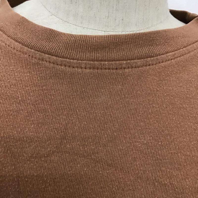 ステューシー STUSSY カットソー 半袖 クルーネック プリント L ワンポイント 茶 / ブラウン / メンズ USED 古着 中古 10099163