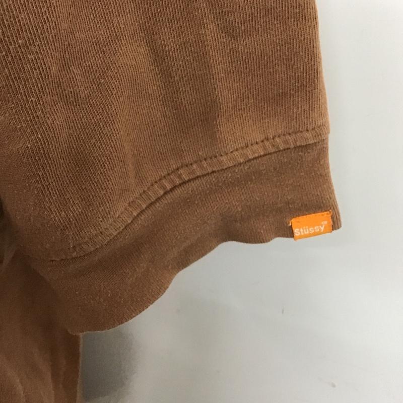 ステューシー STUSSY カットソー 半袖 クルーネック プリント L ワンポイント 茶 / ブラウン / メンズ USED 古着 中古 10099163
