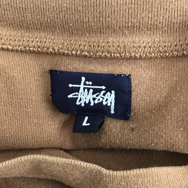 ステューシー STUSSY カットソー 半袖 クルーネック プリント L ワンポイント 茶 / ブラウン / メンズ USED 古着 中古 10099163