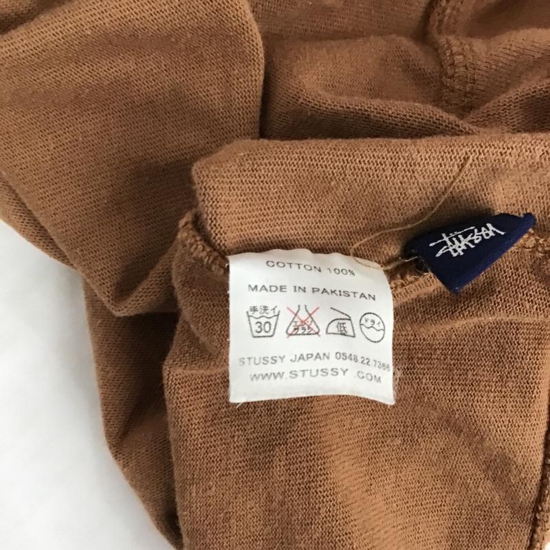 ステューシー STUSSY カットソー 半袖 クルーネック プリント L ワンポイント 茶 / ブラウン / メンズ USED 古着 中古 10099163