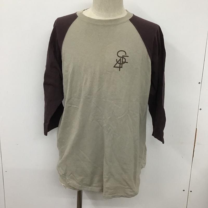 ステューシー STUSSY カットソー 七分袖 ラグランスリーブ M ロゴ、文字 灰 / グレー / X 紫 / パープル / メンズ USED 古着 中古 10099165