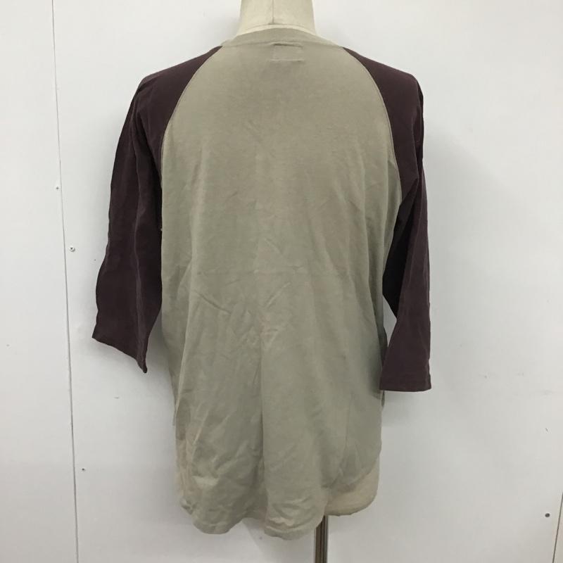 ステューシー STUSSY カットソー 七分袖 ラグランスリーブ M ロゴ、文字 灰 / グレー / X 紫 / パープル / メンズ USED 古着 中古 10099165