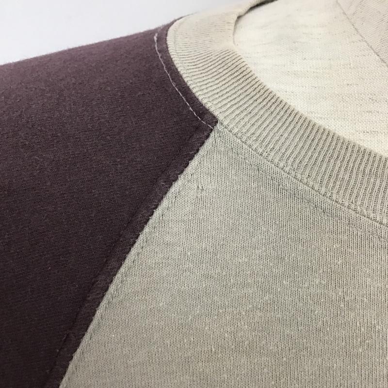ステューシー STUSSY カットソー 七分袖 ラグランスリーブ M ロゴ、文字 灰 / グレー / X 紫 / パープル / メンズ USED 古着 中古 10099165
