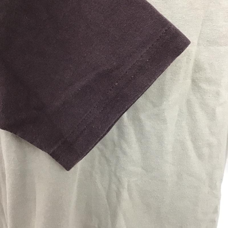 ステューシー STUSSY カットソー 七分袖 ラグランスリーブ M ロゴ、文字 灰 / グレー / X 紫 / パープル / メンズ USED 古着 中古 10099165