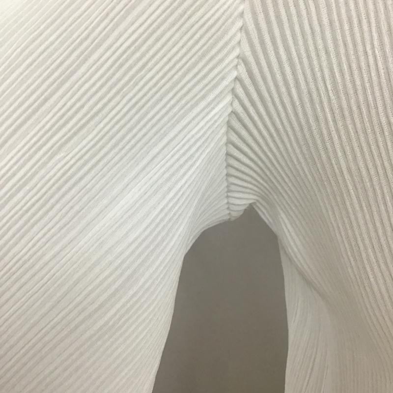 エヘカソポ ehka sopo カットソー 半袖 プリーツ天竺袖リボンプルオーバー 無地 白 / ホワイト /  レディース USED 古着 中古 10099184