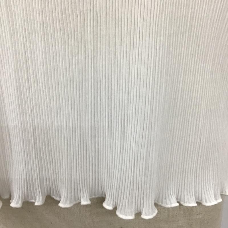 エヘカソポ ehka sopo カットソー 半袖 プリーツ天竺袖リボンプルオーバー 無地 白 / ホワイト /  レディース USED 古着 中古 10099184