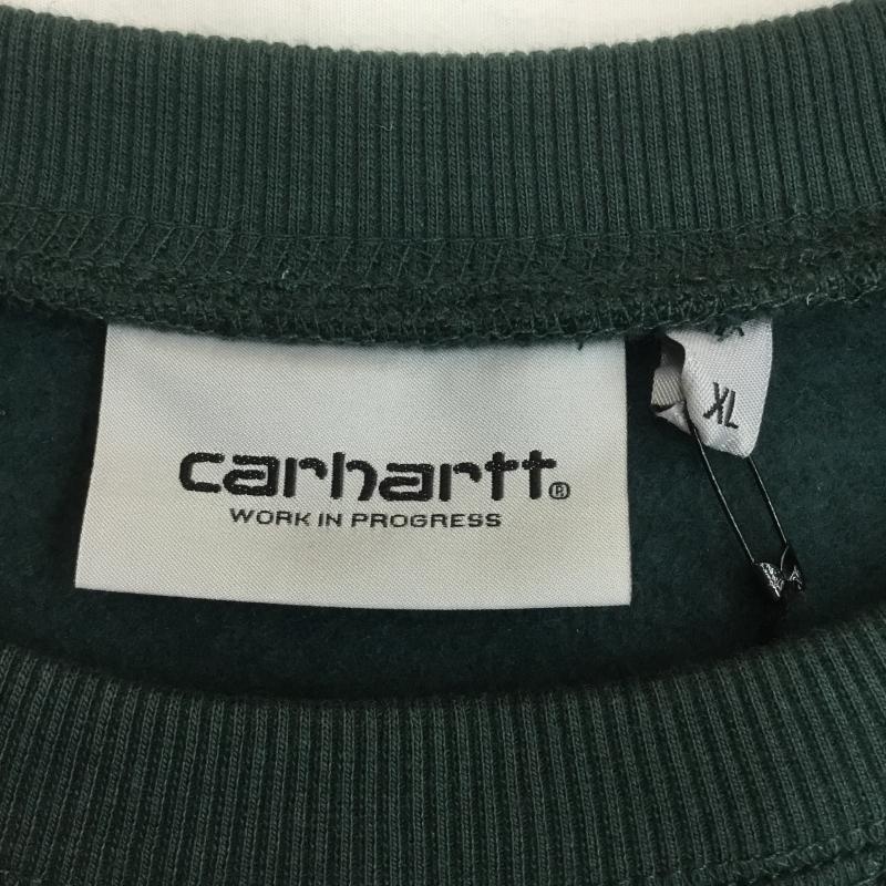カーハートダブリューアイピー Carhartt WIP トレーナー 長袖 XL ロゴ、文字 X ワンポイント 緑 / グリーン / メンズ USED 古着 中古 10099207