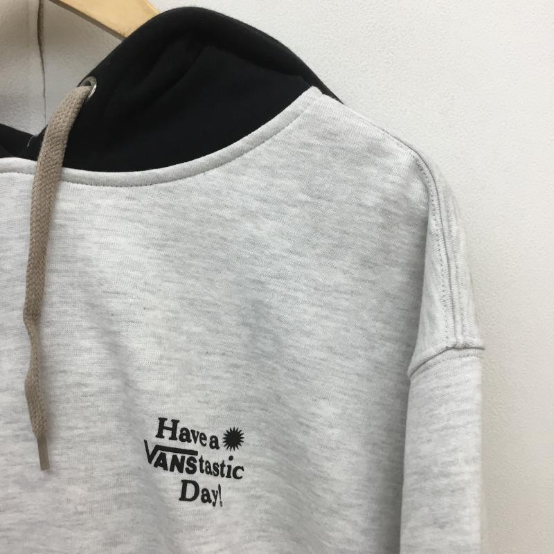 バンズ VANS パーカー 長袖 L ロゴ、文字 黒 / ブラック / X 灰 / グレー / メンズ USED 古着 中古 10099210