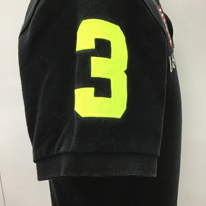 ラルフローレン RALPHLAUREN ポロシャツ 半袖 半袖カットソー 半袖ポロシャツ カラーシャツ 刺繍 ショートスリーブカットソー XS ロゴ、文字 X 刺繍 黒 / ブラック / メンズ USED 古着 中古 10099235