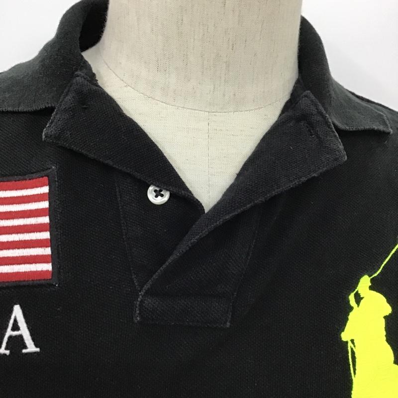 ラルフローレン RALPHLAUREN ポロシャツ 半袖 半袖カットソー 半袖ポロシャツ カラーシャツ 刺繍 ショートスリーブカットソー XS ロゴ、文字 X 刺繍 黒 / ブラック / メンズ USED 古着 中古 10099235