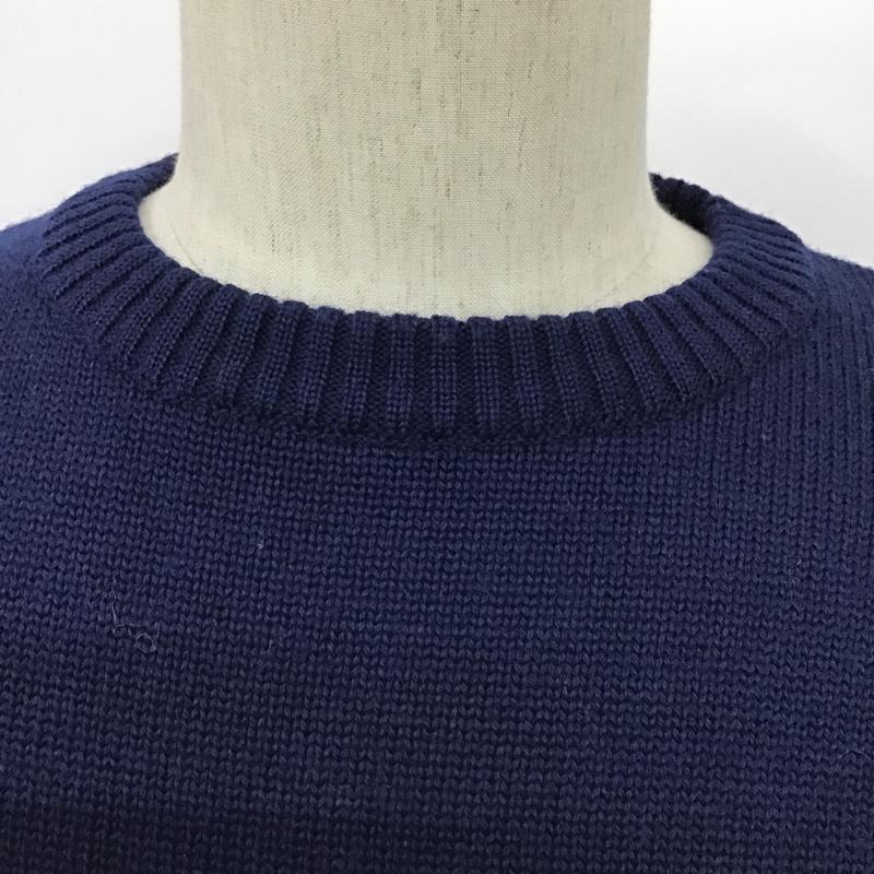 古着 USED ニット、セーター 長袖 長袖ニットカットソー クルーネックカットソー セーター ボーダーニットカットソー L ボーダー柄 白 / ホワイト / X 紺 / ネイビー / メンズ USED 古着 中古 10099237