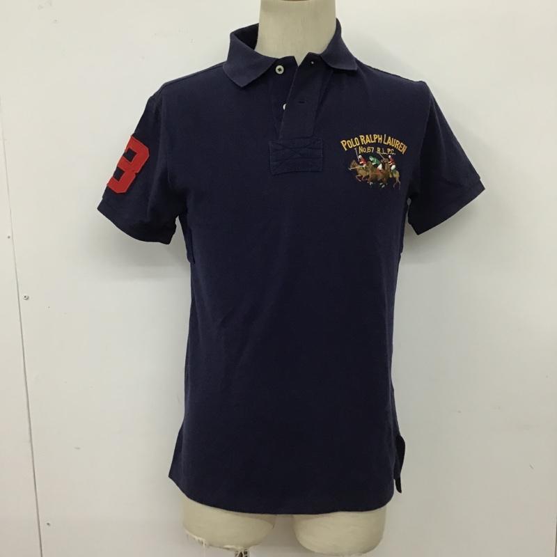 ポロラルフローレン POLO RALPH LAUREN ポロシャツ 半袖 半袖カットソー ポロシャツ カラーシャツ カジュアルシャツ S ロゴ、文字 紺 / ネイビー / メンズ USED 古着 中古 10099254