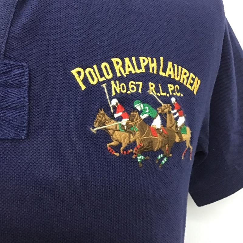 ポロラルフローレン POLO RALPH LAUREN ポロシャツ 半袖 半袖カットソー ポロシャツ カラーシャツ カジュアルシャツ S ロゴ、文字 紺 / ネイビー / メンズ USED 古着 中古 10099254