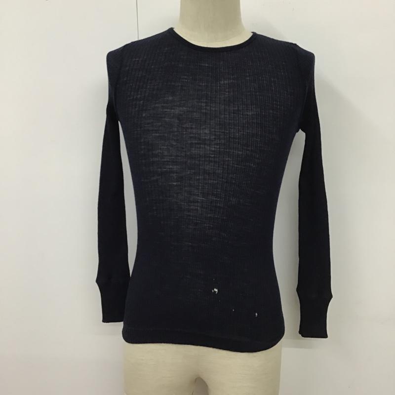 ジチピ gicipi カットソー 長袖 長袖カットソー クルーネックカットソー ロングスリーブカットソー リブカットソー ストレッチ 3 無地 紺 / ネイビー /  レディース USED 古着 中古 10099262