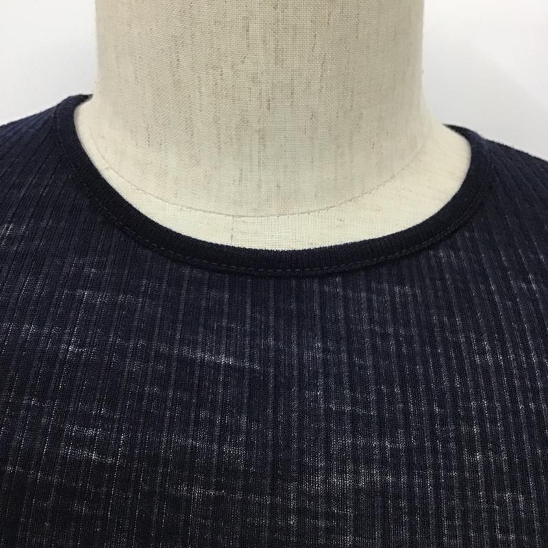 ジチピ gicipi カットソー 長袖 長袖カットソー クルーネックカットソー ロングスリーブカットソー リブカットソー ストレッチ 3 無地 紺 / ネイビー /  レディース USED 古着 中古 10099262