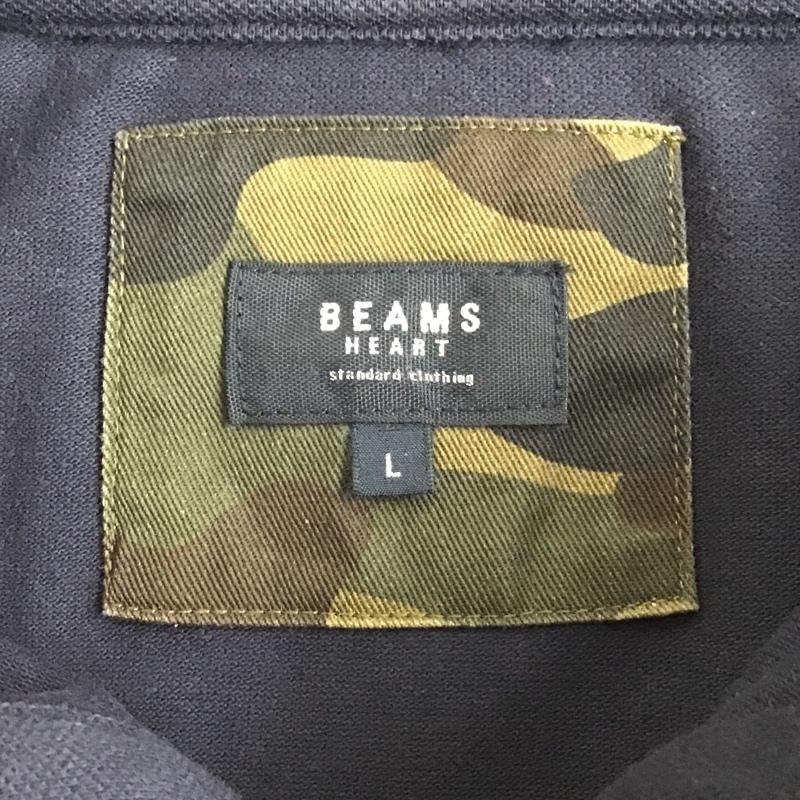 ビームス ハート BEAMS HEART ポロシャツ 半袖 L 無地 紺 / ネイビー / メンズ USED 古着 中古 10099272