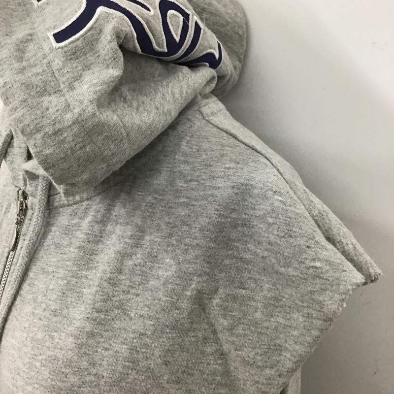 エックスガール X-girl ワンピース ロングスカート RUSSELL ATHLETIC スウェットパーカー ハーフジップ バックスリット 2 ロゴ、文字 灰 / グレー / レディース USED 古着 中古 10099315