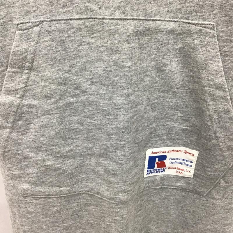 エックスガール X-girl ワンピース ロングスカート RUSSELL ATHLETIC スウェットパーカー ハーフジップ バックスリット 2 ロゴ、文字 灰 / グレー / レディース USED 古着 中古 10099315