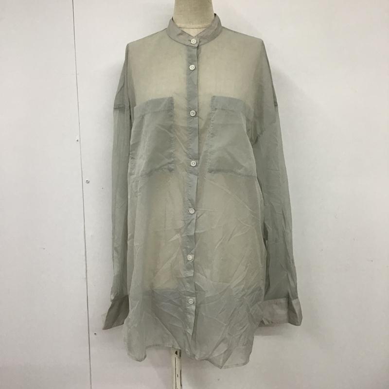 スライ SLY シャツ、ブラウス 長袖 030FSL30-4830 SHEER STAND COLLARシャツ シアー FREE 無地 灰 / グレー / レディース USED 古着 中古 10099322