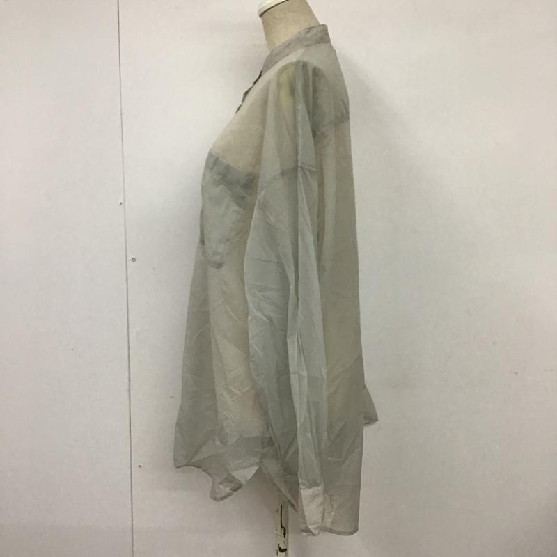 スライ SLY シャツ、ブラウス 長袖 030FSL30-4830 SHEER STAND COLLARシャツ シアー FREE 無地 灰 / グレー / レディース USED 古着 中古 10099322