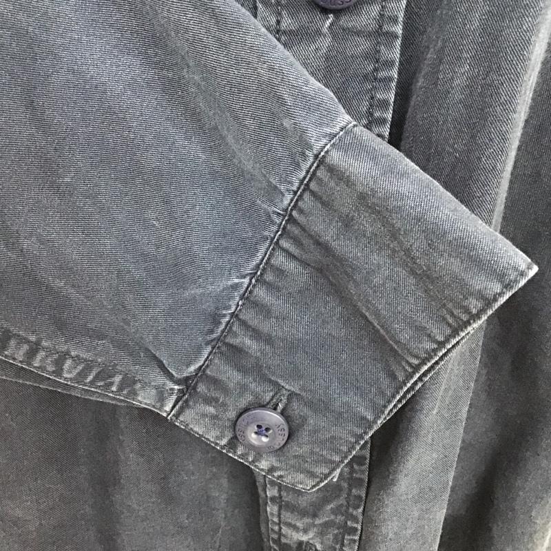 マウジー MOUSSY シャツ、ブラウス 長袖 0108SB30-1960 ワークシャツ バックプリント FREE ロゴ、文字 紺 / ネイビー / レディース USED 古着 中古 10099333
