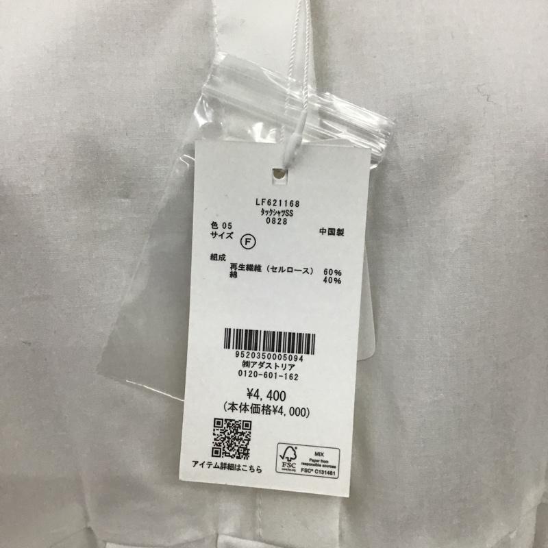 ローリーズファーム LOWRYS FARM カットソー 半袖 LF621168 タックシャツSS タグ付き FREE 無地 白 / ホワイト /  レディース USED 古着 中古 10099341