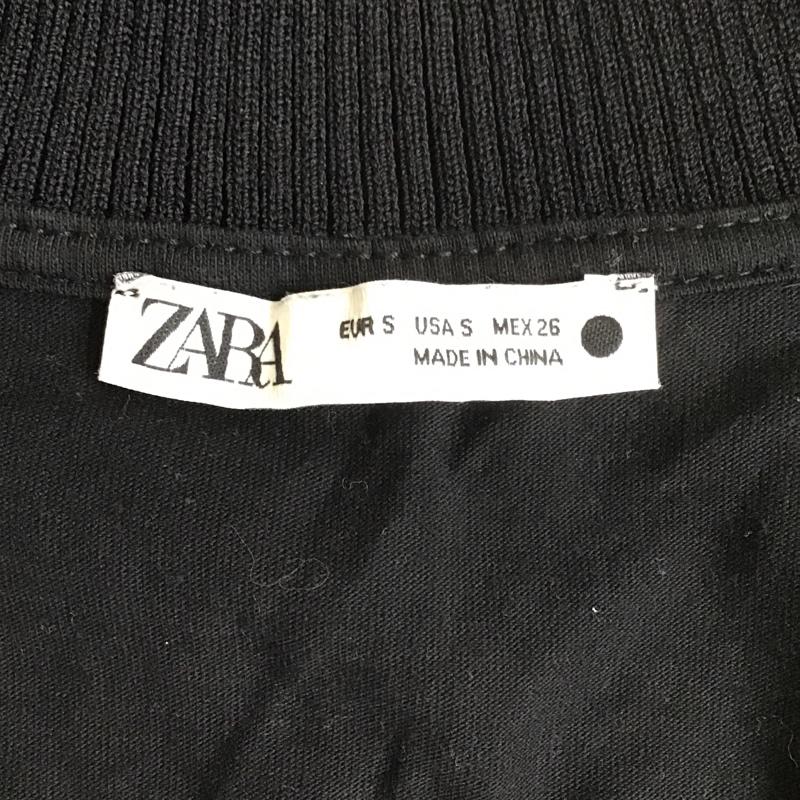ザラ ZARA カットソー 半袖 7301 484 800 スキッパー S 無地 黒 / ブラック /  レディース USED 古着 中古 10099344