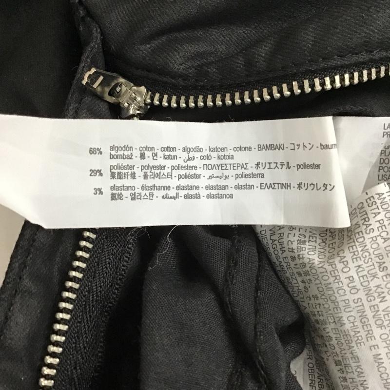 ザラ ZARA パンツ デニム、ジーンズ カジュアルパンツ ストレッチパンツ スリムパンツ ウエストフリルパンツ 32インチ 無地 黒 / ブラック /  レディース USED 古着 中古 10099348