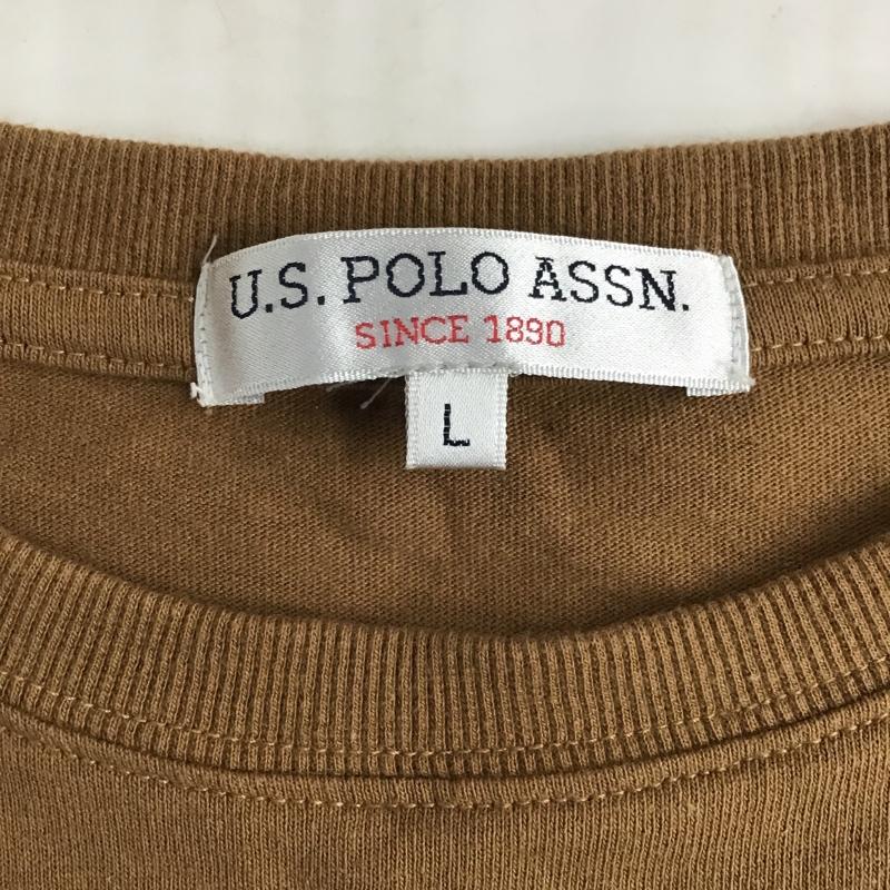 ユーエスポロアッスン U.S.POLO ASSN. カットソー 長袖 長袖カットソー クルーネックカットソー 長袖Tシャツ ロングスリーブカットソー L ロゴ、文字 茶 / ブラウン / レディース USED 古着 中古 10099361