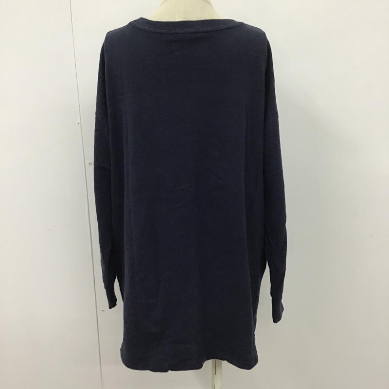 ユーエスポロアッスン U.S.POLO ASSN. カットソー 長袖 長袖カットソー クルーネックカットソー 長袖Tシャツ ロングスリーブカットソー LL ロゴ、文字 紺 / ネイビー / レディース USED 古着 中古 10099362