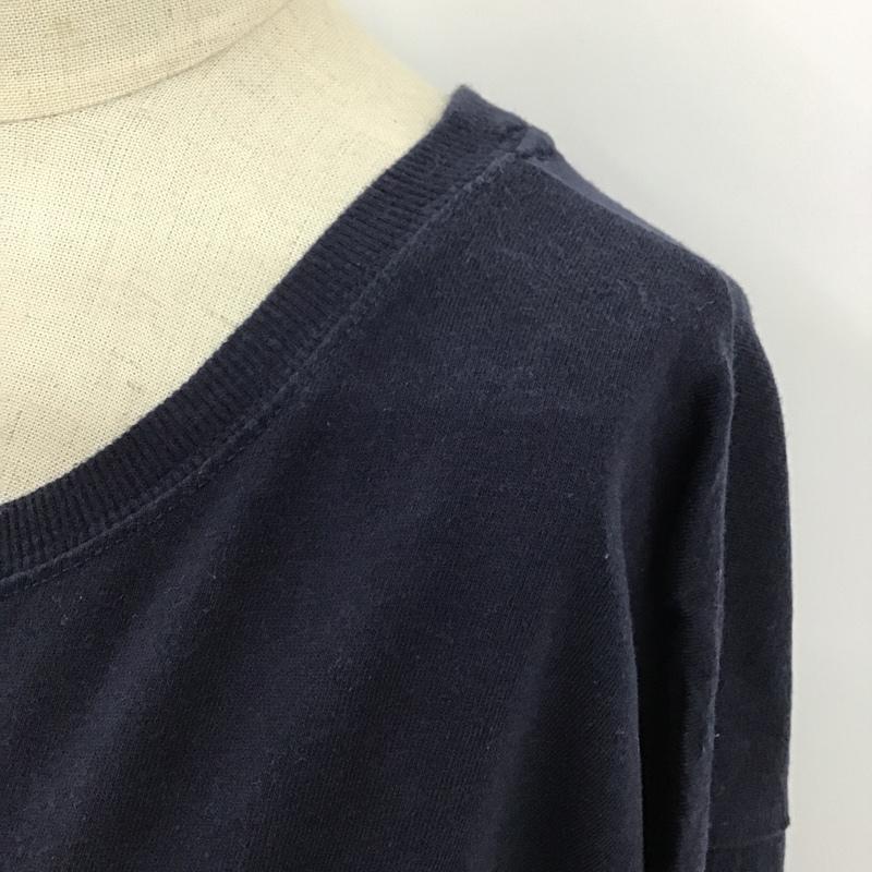 ユーエスポロアッスン U.S.POLO ASSN. カットソー 長袖 長袖カットソー クルーネックカットソー 長袖Tシャツ ロングスリーブカットソー LL ロゴ、文字 紺 / ネイビー / レディース USED 古着 中古 10099362