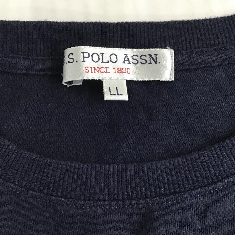 ユーエスポロアッスン U.S.POLO ASSN. カットソー 長袖 長袖カットソー クルーネックカットソー 長袖Tシャツ ロングスリーブカットソー LL ロゴ、文字 紺 / ネイビー / レディース USED 古着 中古 10099362